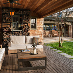 eclectic porch by Sandvold Blanda Architecture + Interiors LLC