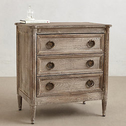 Washed Wood Nightstand, Natural - This limed wood chest adds a vintage