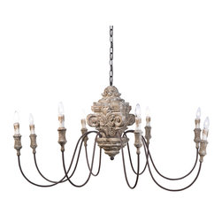 Regina Andrew Antique Carved Wood Chandelier Regina Andrew Antique Carved Wood Chandelier
