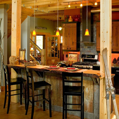 Rustic Kitchen on Corrugated Metal Design Ideas  Pictures  Remodel  And Decor