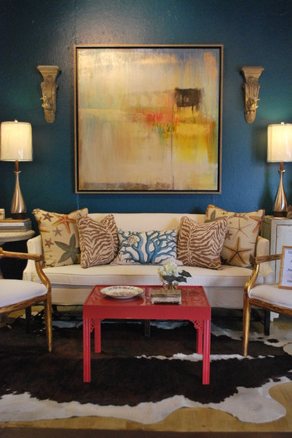 eclectic living room by Anna Baskin Lattimore Design
