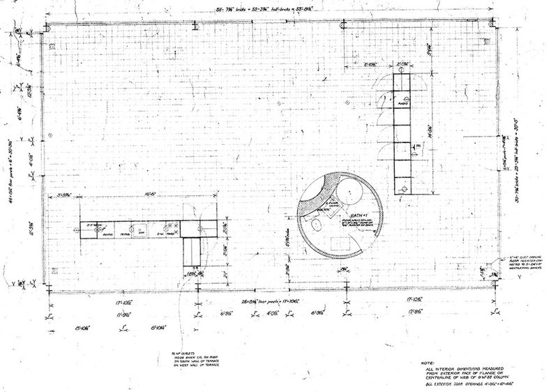 modern floor plan by The Philip Johnson Glass House