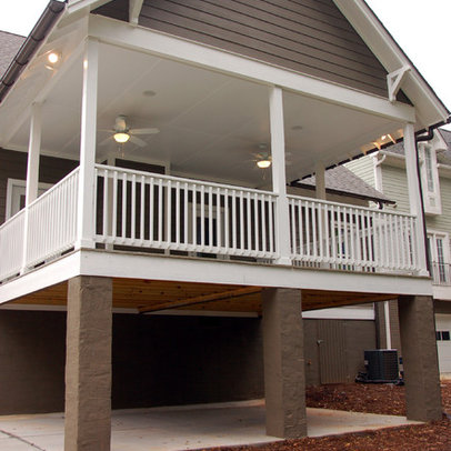 Porch Exposed Rafters Design Ideas, Pictures, Remodel, and Decor