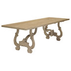 Dining Tables Cervantes French Country Trestle Base Farmhouse Dining