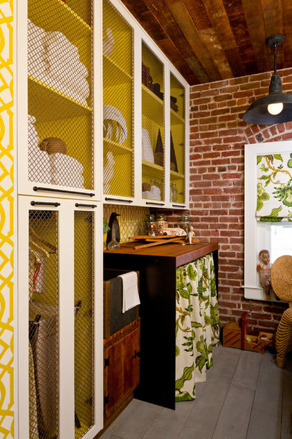 rustic laundry room by Lisa Bakamis Interior Design