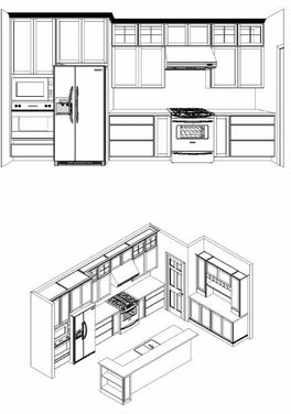 I need help choosing the cabinet layout for my kitchen 