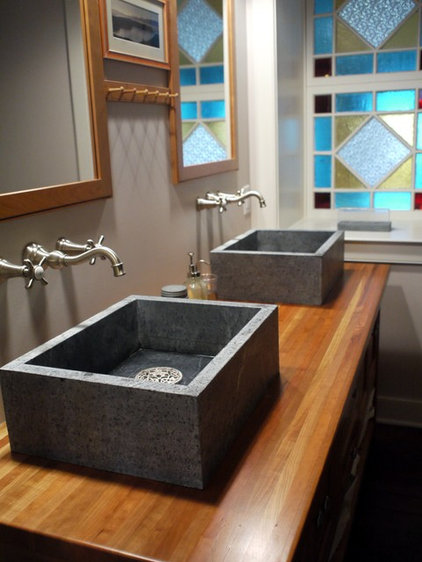 farmhouse bathroom by Lesher Natural Stone, Quartz, & Tile