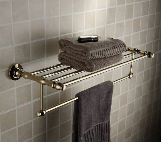 Chrome And Polished Brass Bathroom Towel Bars