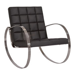 Great Deal Furniture - Miller Modern Design Black Rocking Chair - The