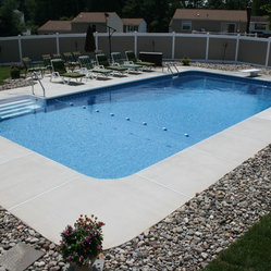 brushed concrete around pool