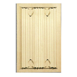 Inviting Home - Lucia cherry door panel - Hand carved door panel ; 13-1/2"W X 21-1/4"H x 7/8"D Wood panels are hand carved from premium selected hardwoods: hard maple cherry and white oak. Panels are carved in deep relief design to achieve the highest degree of quality and details. Carved wood panels are triple sanded ready to accept stain or paint. These wood panels are perfect for wall applications cabinet doors finishing touches on the custom cabinets.