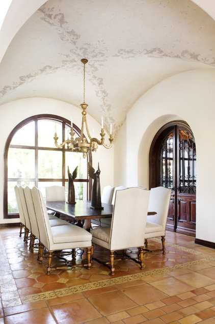 mediterranean dining room by JAUREGUI Architecture Interiors Construction