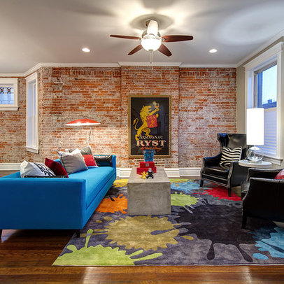  Color Paint Living Room on Living Room Red Brick Wall Design Ideas  Pictures  Remodel And Decor