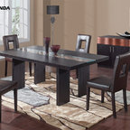 Luxurious Round Wood and Clear Italian Dining Room Furniture ...