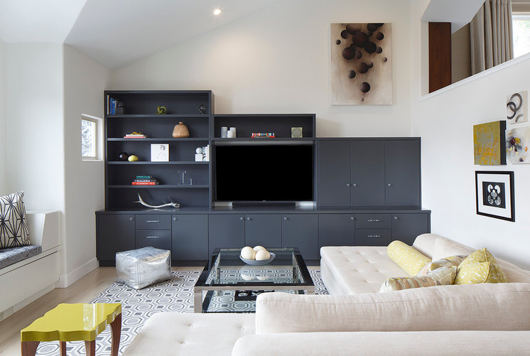 Transitional Family Room by Elena Calabrese Design & Decor
