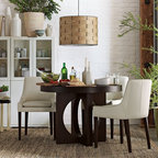 Luxurious Round Wood and Clear Italian Dining Room Furniture ...