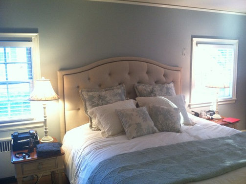 wall color is gray with blue tones we are thinking of painting either ...