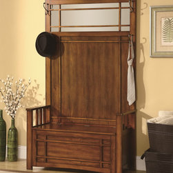 Single seat hall tree