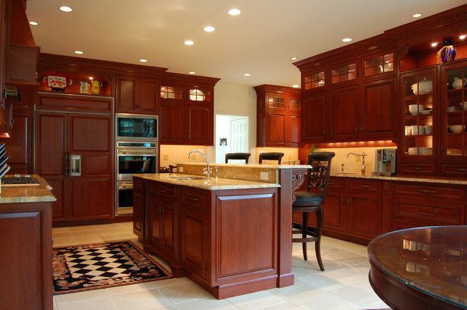 White Cabinets with Chocolate Glaze