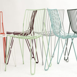 Tio Collection - Luke Furniture - These colourful wire frame chairs 