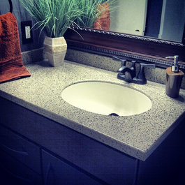 Bathroom Vanity Countertops on Bathroom Vanity With A Hanex Leche Solid Surface Countertop