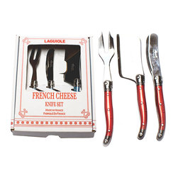 getting Bright Knife  Set  French knife attention and blades Laguiole Red  Cheese cheese set bright