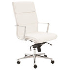 Eurostyle Leif High Back Office Chair in White Leatherette & Chrome