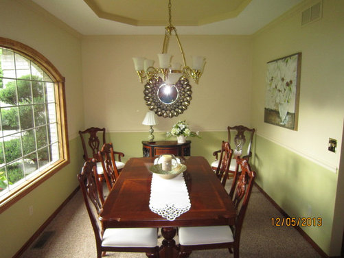 Green And Cream Tan Dining Room