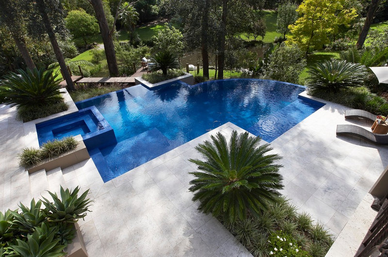 Contemporary Pool by Dean Herald-Rolling Stone Landscapes