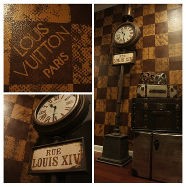 How do you feel about this Louis Vuitton styled accent wall I painted