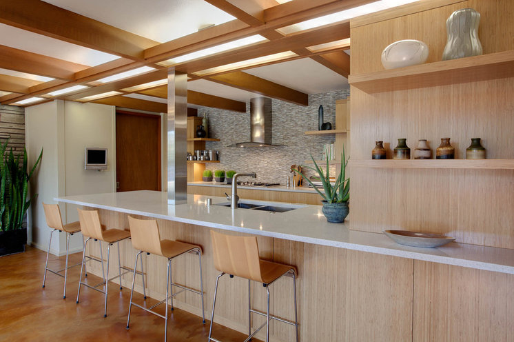 Midcentury Kitchen by Genesis Architecture, LLC.