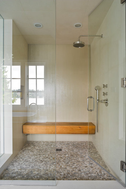 Transitional Bathroom by Laura Bohn Design Associates
