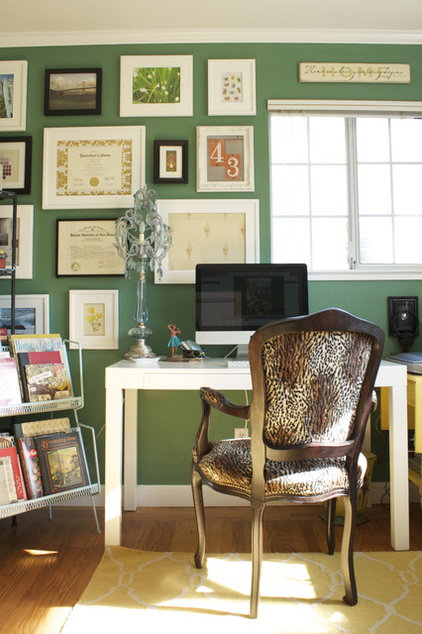 eclectic home office by Story & Space - Interior Design and Color Guidance