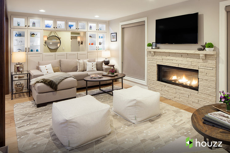 Traditional Basement by Catherine Renae Thomas Design Co.