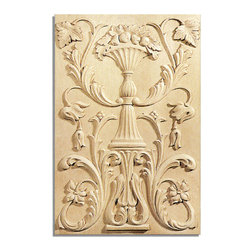 Inviting Home - Richmond Door Panel - cherry wood (PN11CH/pl2) - Door panel in cherry wood; 12-7/8"W X 18-7/8"H x 3/4"D Wood panels are hand carved from premium selected hardwoods: hard maple cherry and white oak. Panels are carved in deep relief design to achieve the highest degree of quality and details. Carved wood panels are triple sanded ready to accept stain or paint. These wood panels are perfect for wall applications cabinet doors finishing touches on the custom cabinets.
