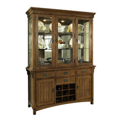 Somerton - Somerton Dwelling Craftsman Buffet and Hutch Set in Brown Finish - Somerton - China Cabinets - 417HBPKG -Dwelling Craftsman Buffet and Hutch Set in Brown Finish