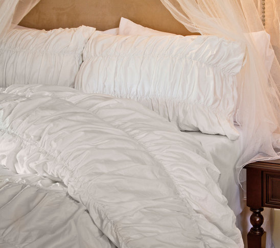 Light Grey Ruffle Duvet Cover