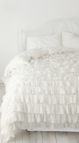 Light Grey Ruffle Duvet Cover