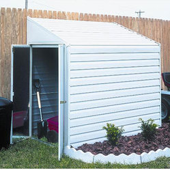 Shed - Keep your outdoor items secure with this white steel storage 