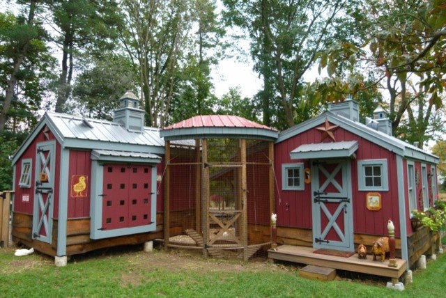 carpenter s new coop is a chicken paradise the exterior nesting boxes ...