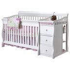 Sorelle Tuscany 4 in 1 Convertible Crib and Changer Combo in White