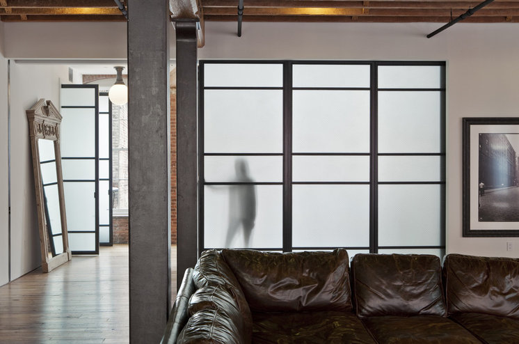 Industrial Living Room by Jane Kim Design