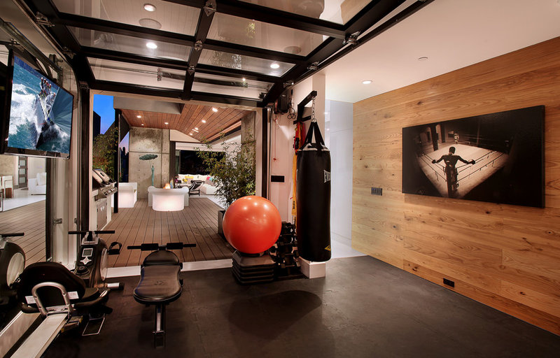 Contemporary Home Gym by Brandon Architects, Inc.