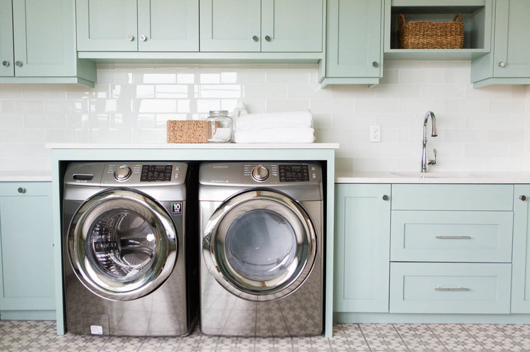 Transitional Laundry Room by Ashley Winn Design