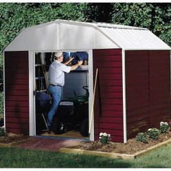 the shed. With easy-sliding doors that can be padlocked, this shed 