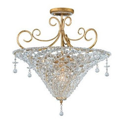 GOLD WROUGHT IRON CHANDELIER CHANDELIERS LIGHTING WITH FACETED ...