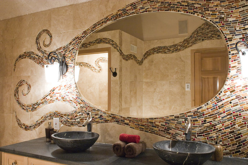 mediterranean bathroom by Mercury Mosaics and Tile