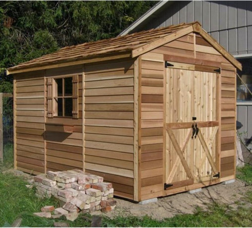 Cedar Shed - Cedar Shed 8 x 12 ft. Rancher Storage Shed Multicolor 