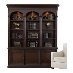 houzz home office bookcase with credenza built ins