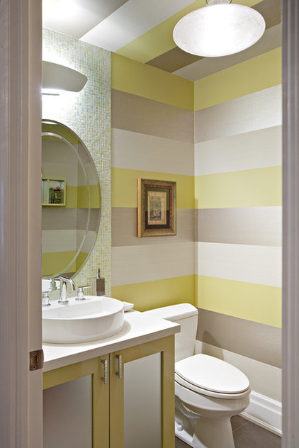 contemporary powder room by Shelley Kirsch Interior Design and Decoration
